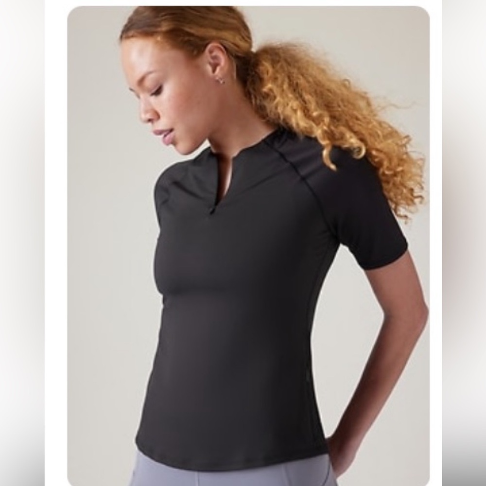 ATHLETA WOMEN SUN CHASER UPF 3/4 SLEEVE TEA  EXTRA LARGE/HIDDEN MINI ZIP POCKET